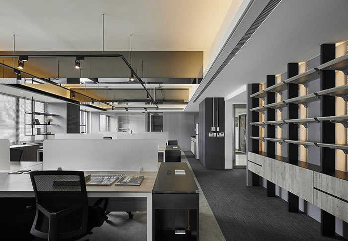 工業風辦公室過道效果圖