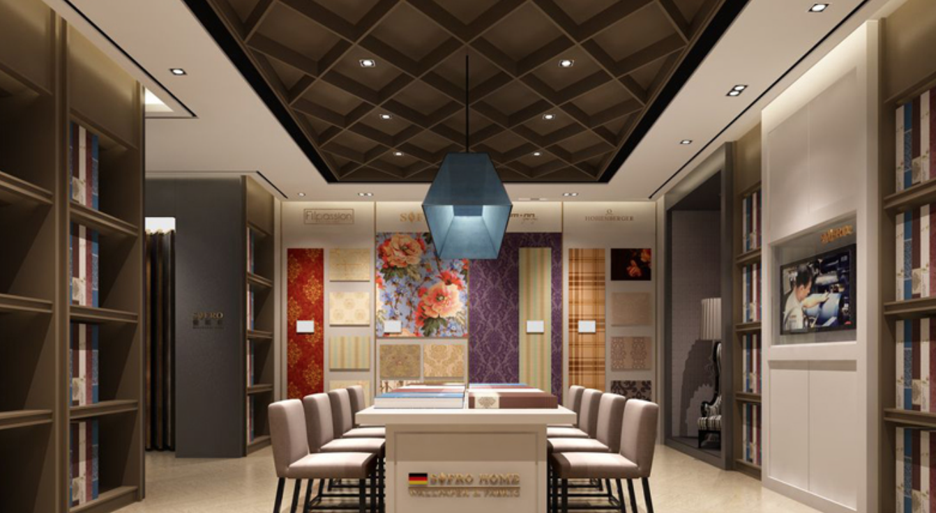 40-80平窗簾店展廳設計效果圖