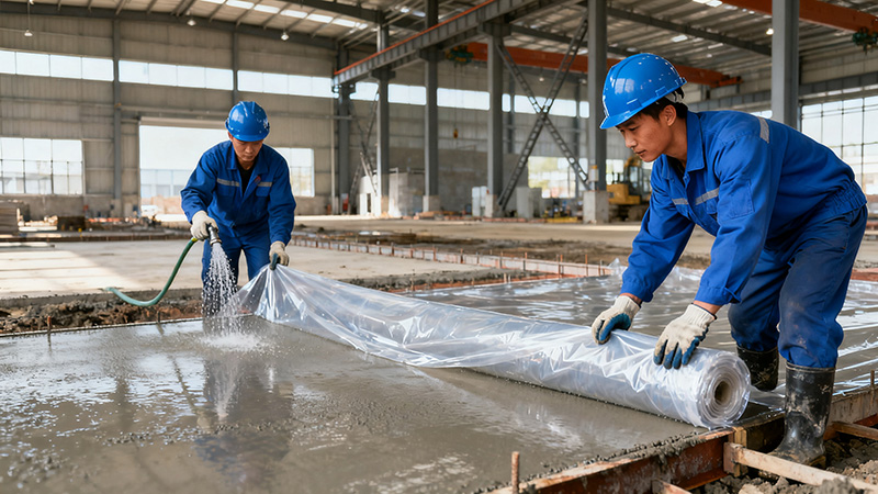 鋼結構廠房地面施工養護